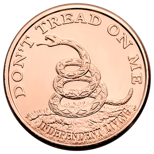 1 Oz Copper Rounds for Sale Don't Tread On Me Copper Rounds