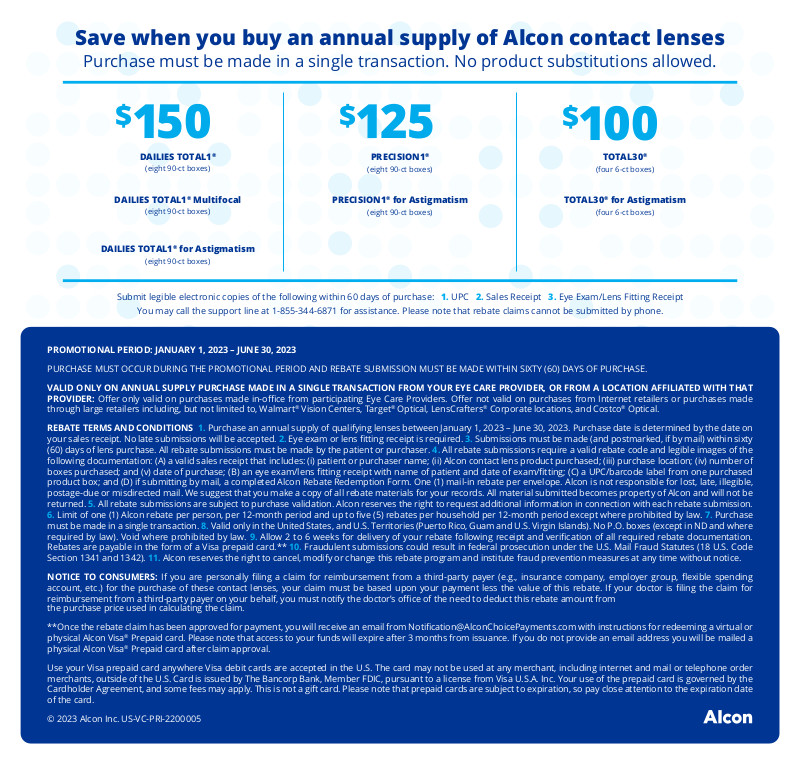 Save up to 150 on Your Alcon Contact Lens Purchase