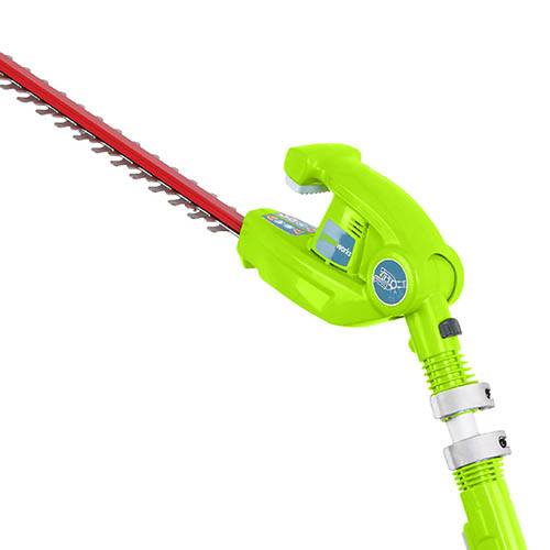 Greenworks 24V Cordless Long Reach Hedge Trimmer with Battery and