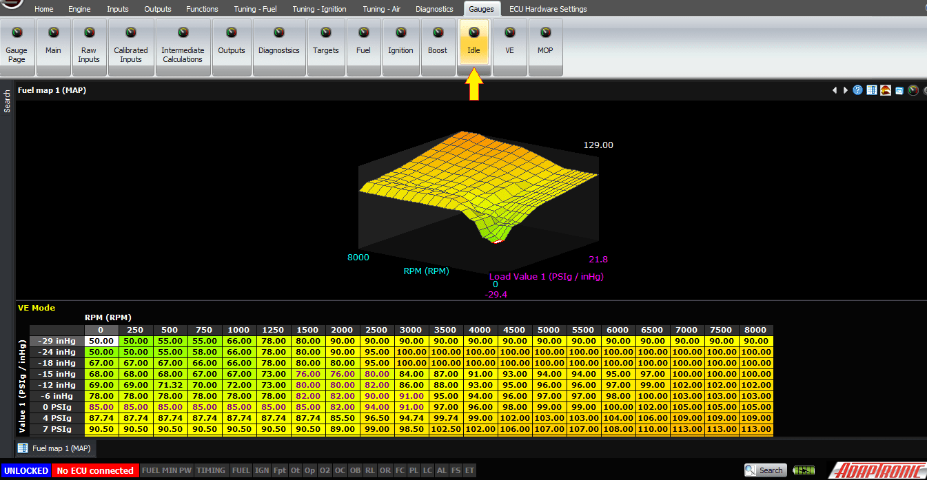 Setting up Open Loop Idle Control on Modular ECUs