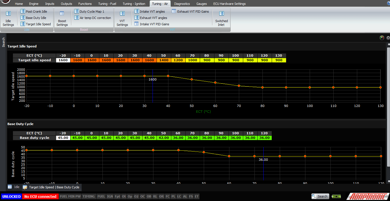 Setting up Open Loop Idle Control on Modular ECUs