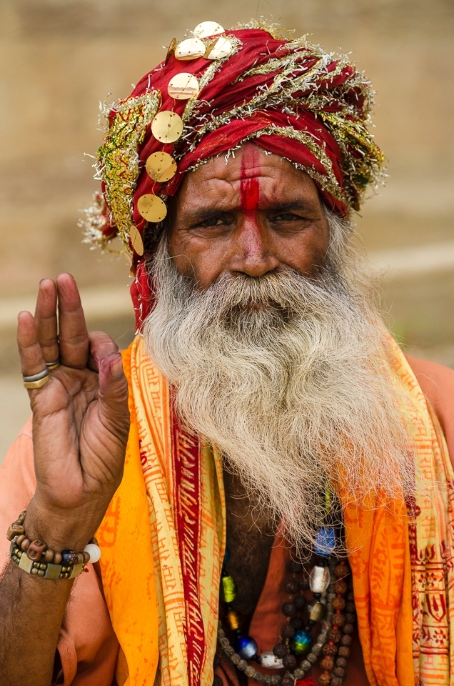 Another portrait of a Sādhu (wondering monk), this time taken in the