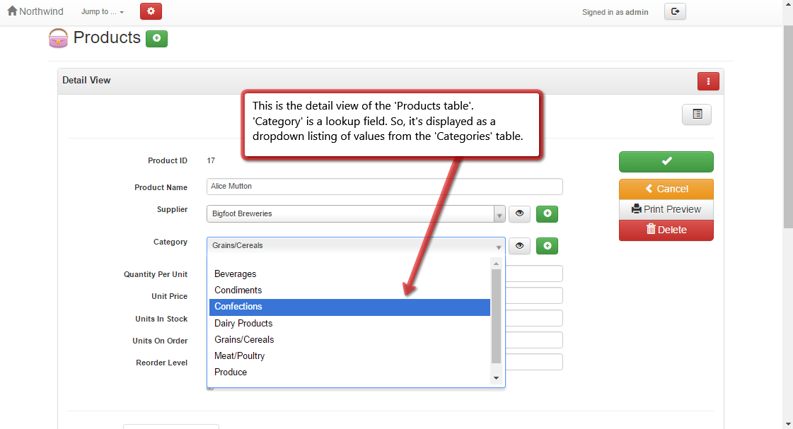 Understanding lookup fields Web database applications in minutes