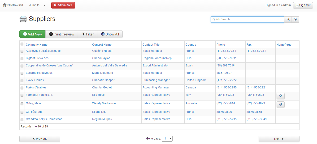 Displaying 2 tables in one page  database applications in minutes