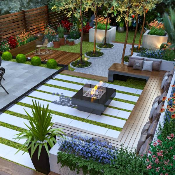 Design project for San Francisco rear yard with a view in United States