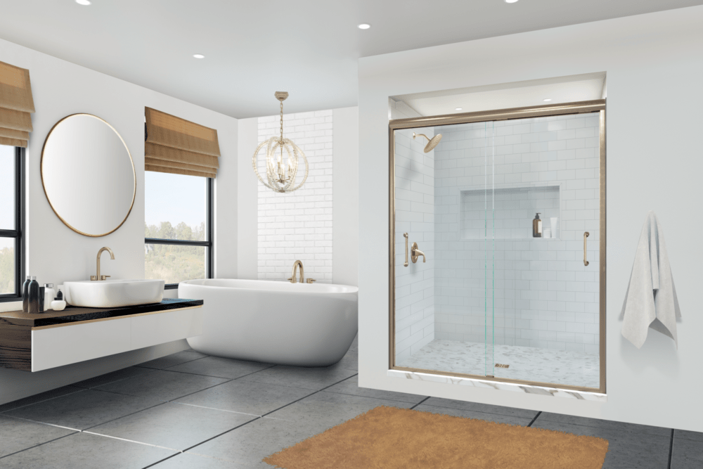 Infinity 4500 Bypass Sliding Door Dual Pull Handle Basco Shower Doors