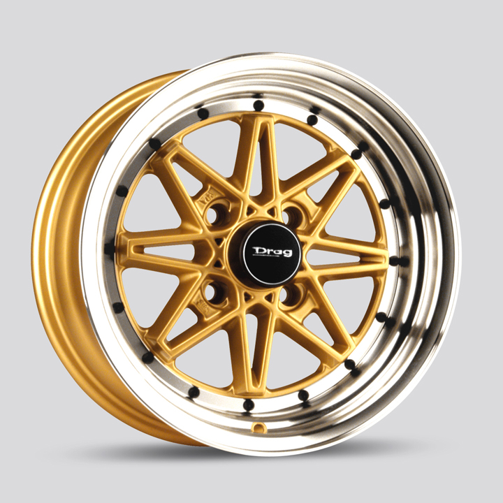 Drag Wheels DR20 Gold/Machine Lip Rim Wheel Size 15x7 Performance