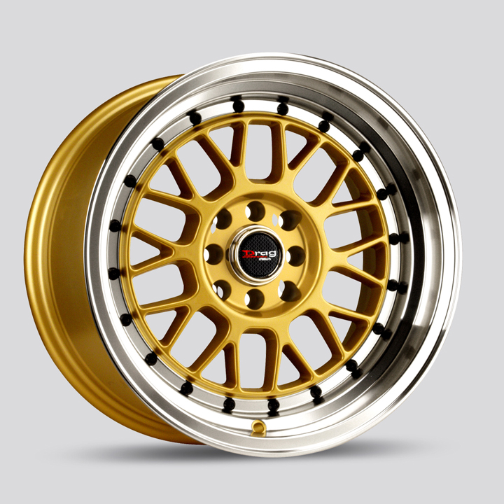 Drag Wheels DR44 Gold machined lip Rim Wheel Size 15x7 Performance