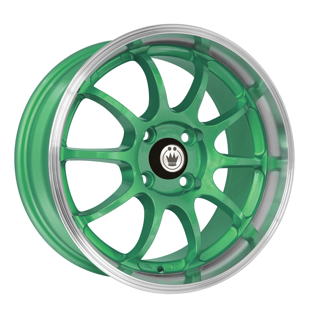 Konig Wheels Lightning Green/Machine Lip Rim Wheel Size 15x7