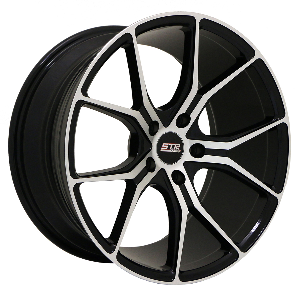 STR Racing Wheels STR 602 Black Machine Face Rim Wheel Size 18x9