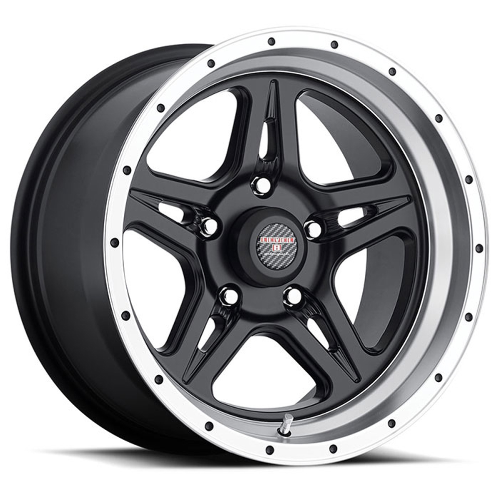 Strike 5 Matte Black with Machined Cut Lip Rim by Level 8 Wheels
