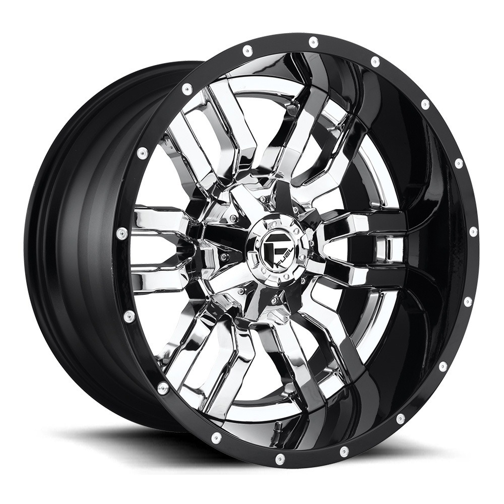 Sledge D270 Chrome with Gloss Black Lip Rim by Fuel Wheels Wheel Size