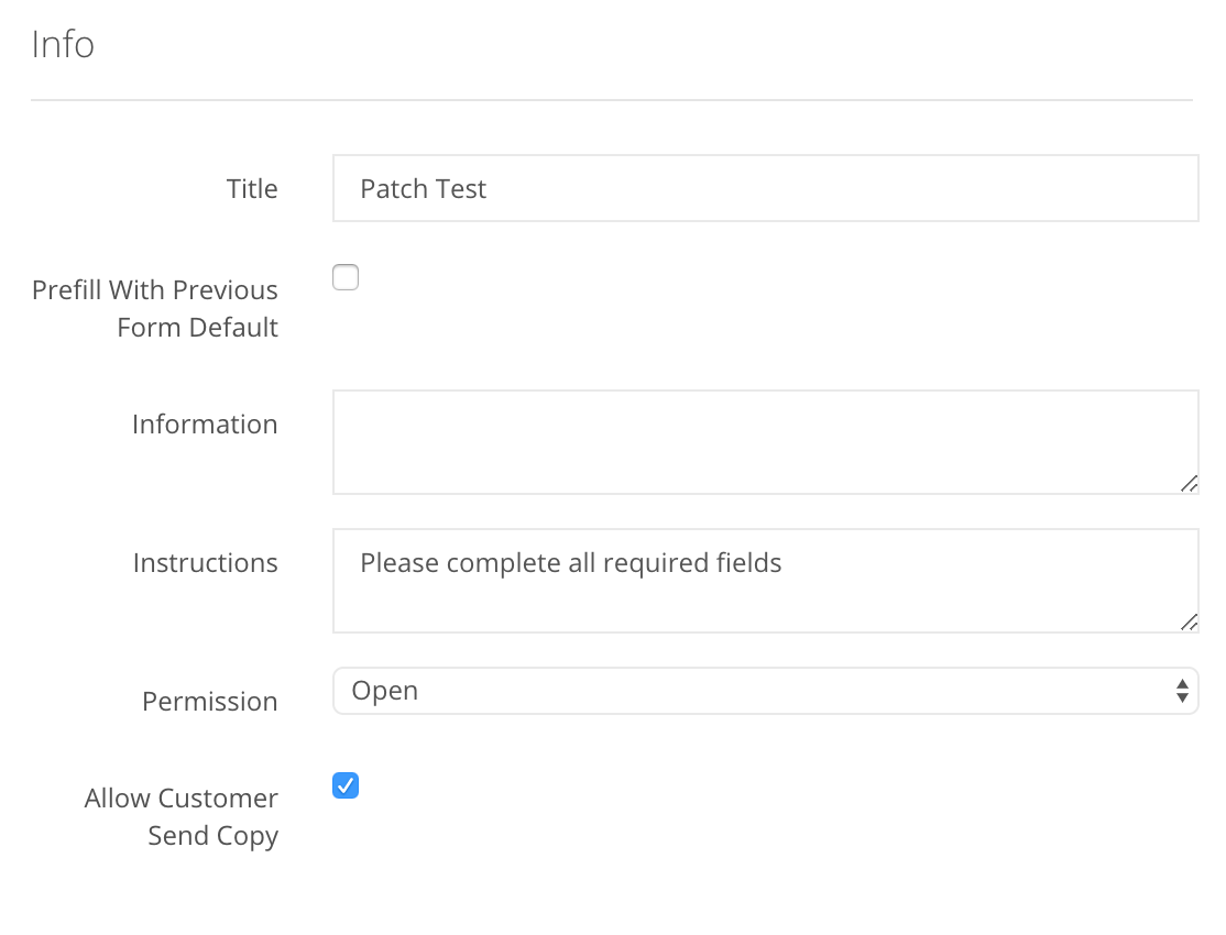 Example Form Patch Test Ovatu Manager