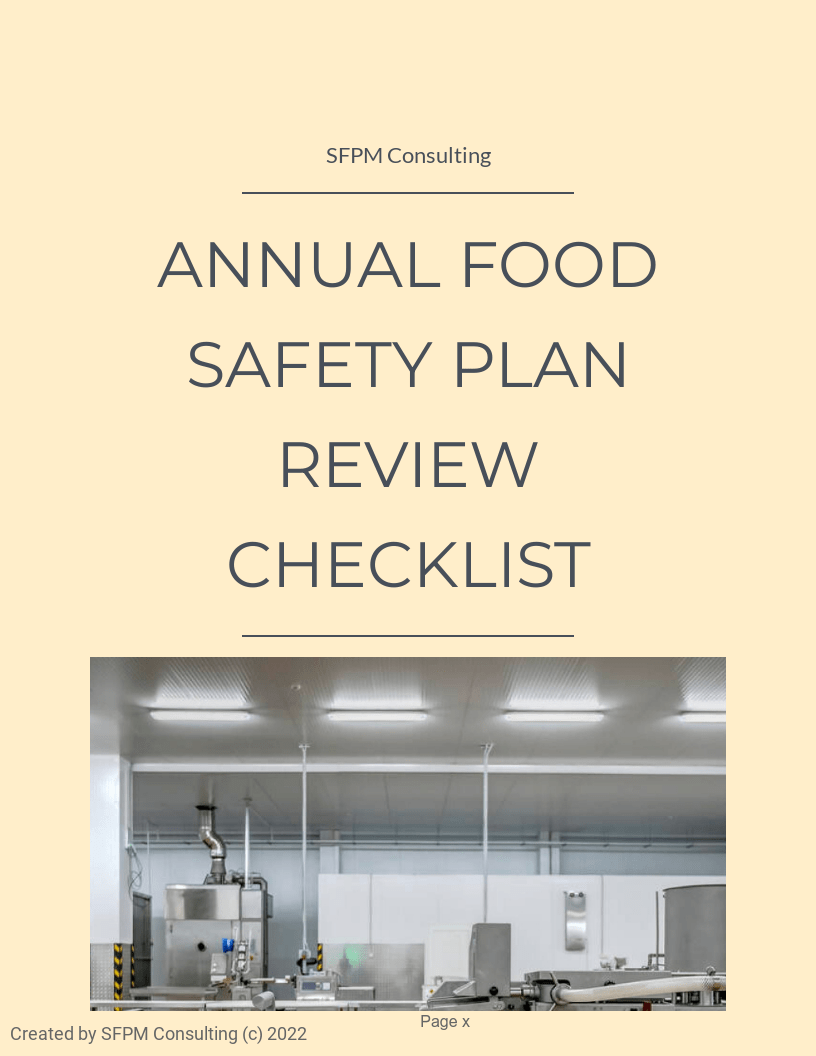 Food Safety Plan Annual Review Checklist