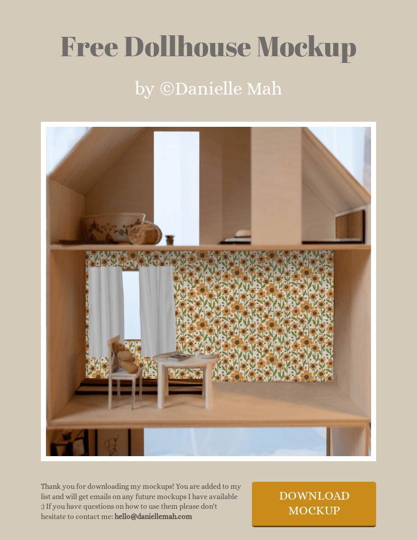 free dollhouse wallpaper mockup