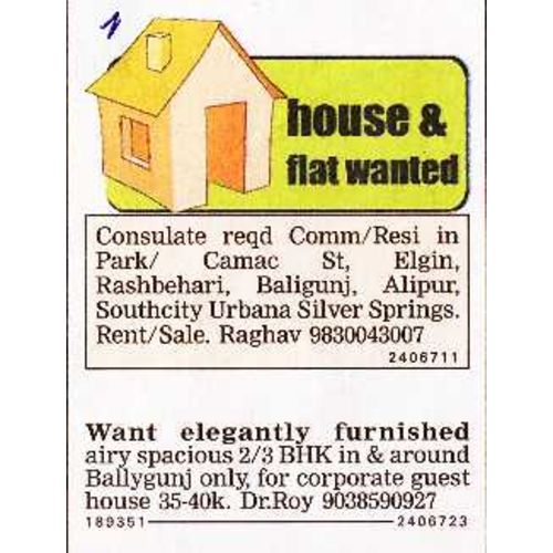 Property Advertisement Book Property Ads in Newspaper at Best Rate