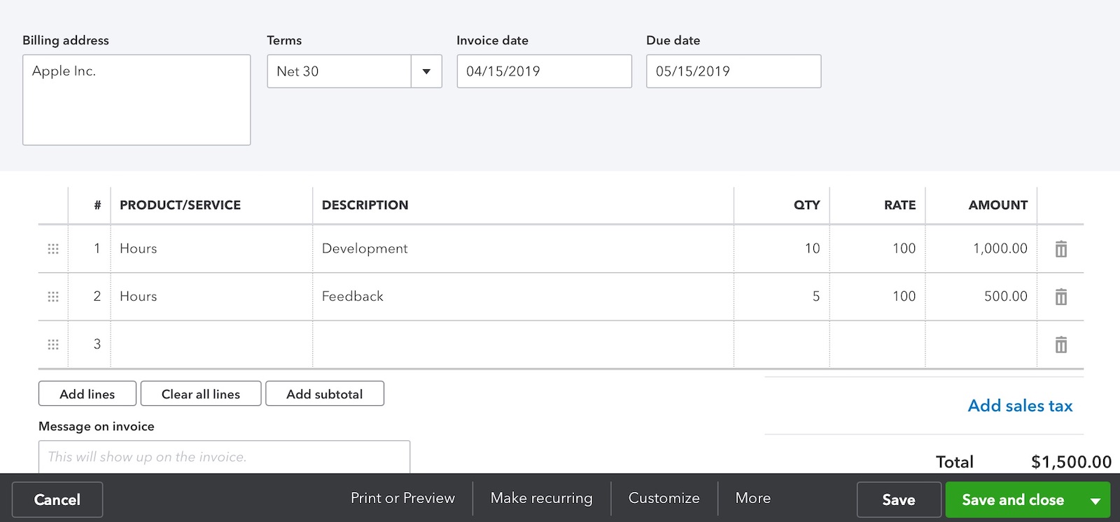 Breeze's Integration with QuickBooks Invoice Done Work Breeze