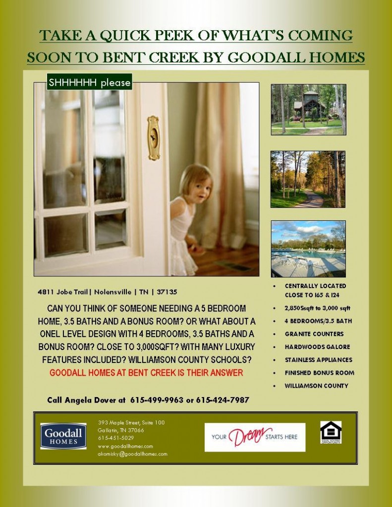 Take a Peek at Goodall Homes at Bent Creek in Nolensville, TN Goodall