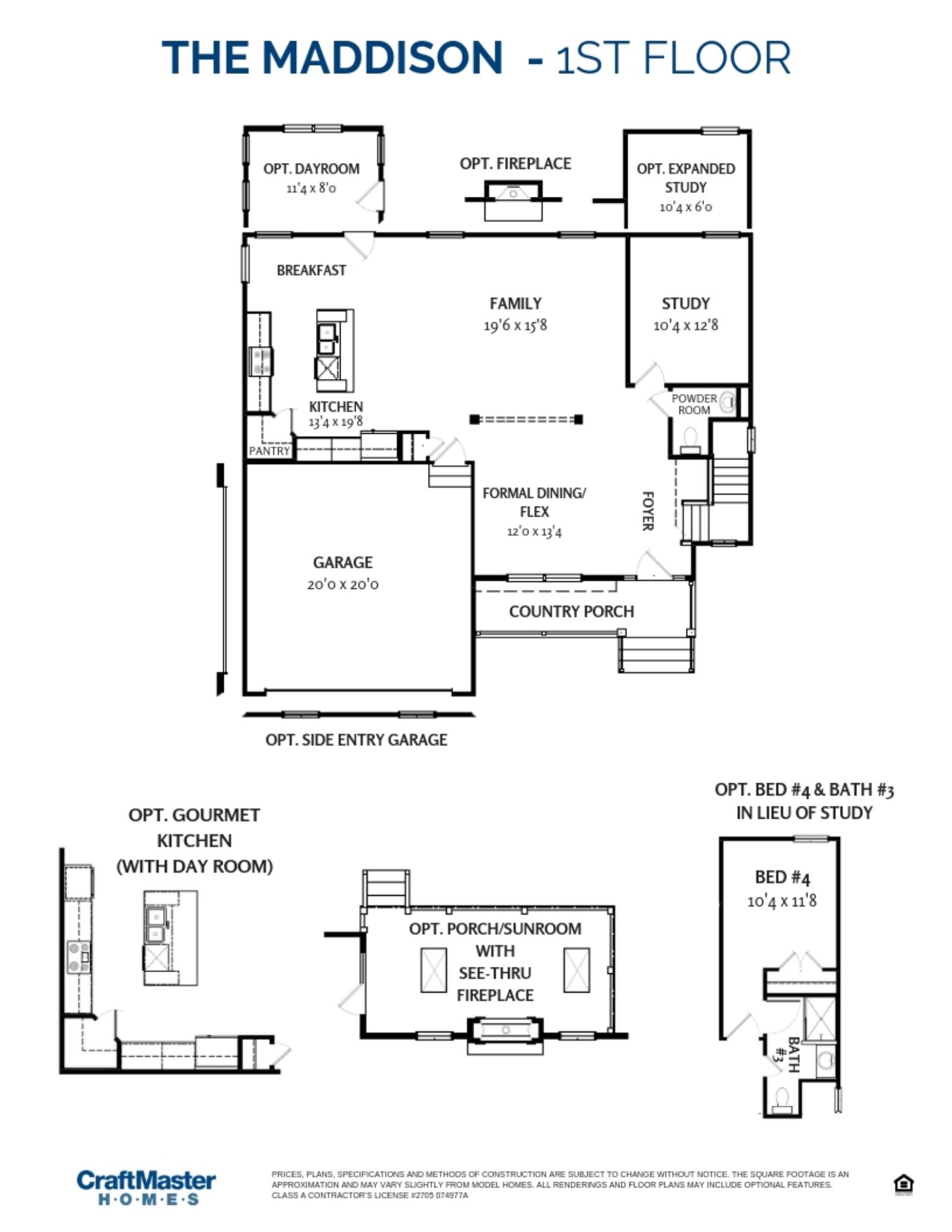 The Maddison Floor Plans CraftMaster Homes