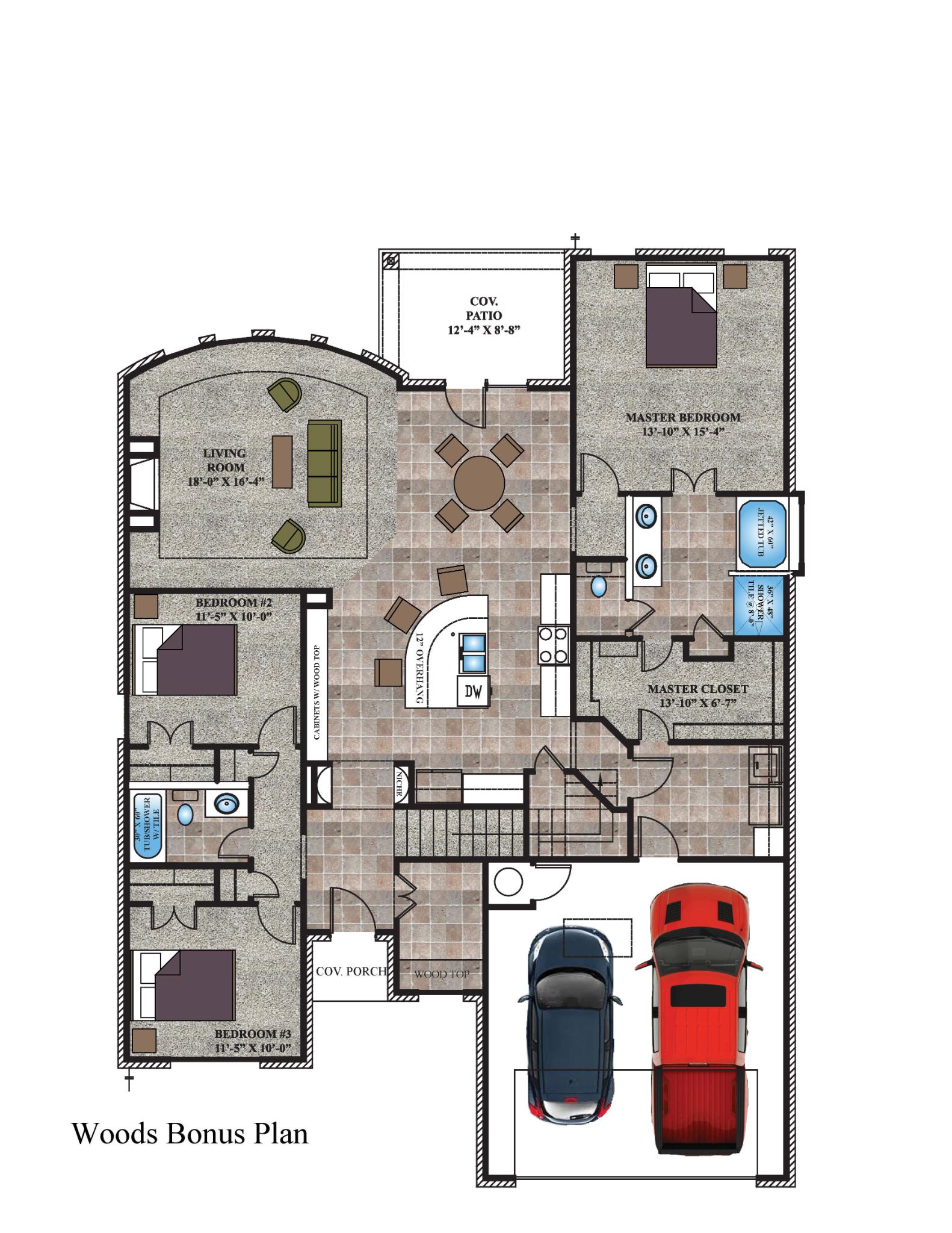 The Woods Bonus Floor Plan OKC Home Builder Authentic Custom Homes