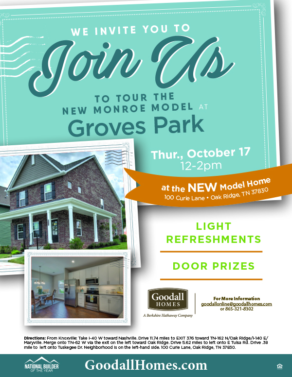 Knoxville area Realtors Join Us Thursday Oct 17 in Oak Ridge to Tour