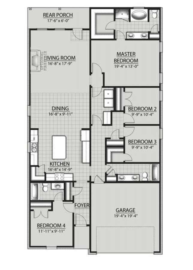 The Fleetwood II A Optional Fireplace DSLD Homes