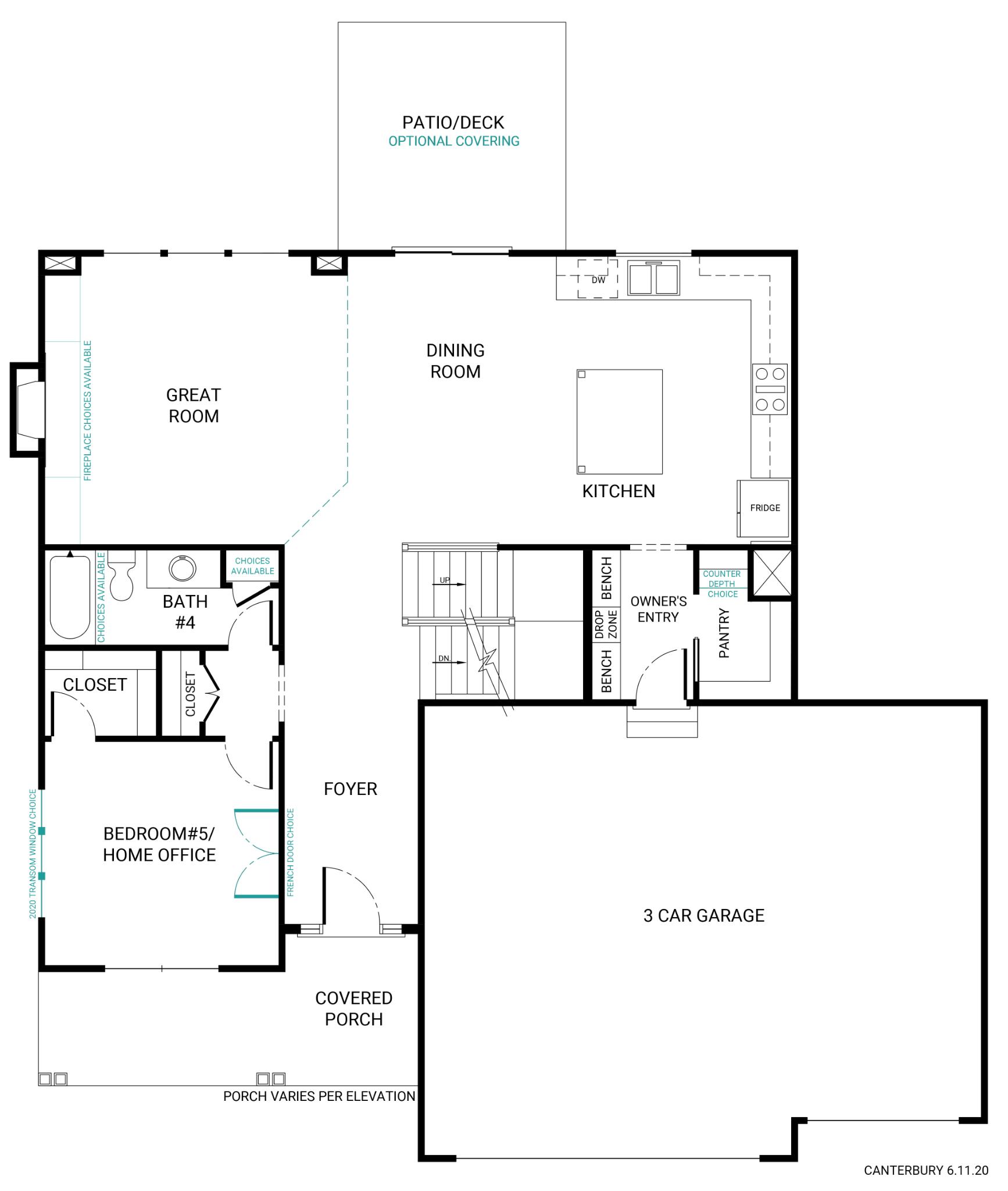 The Canterbury Floor Plan Home Builder in KC and IA Summit Homes KC