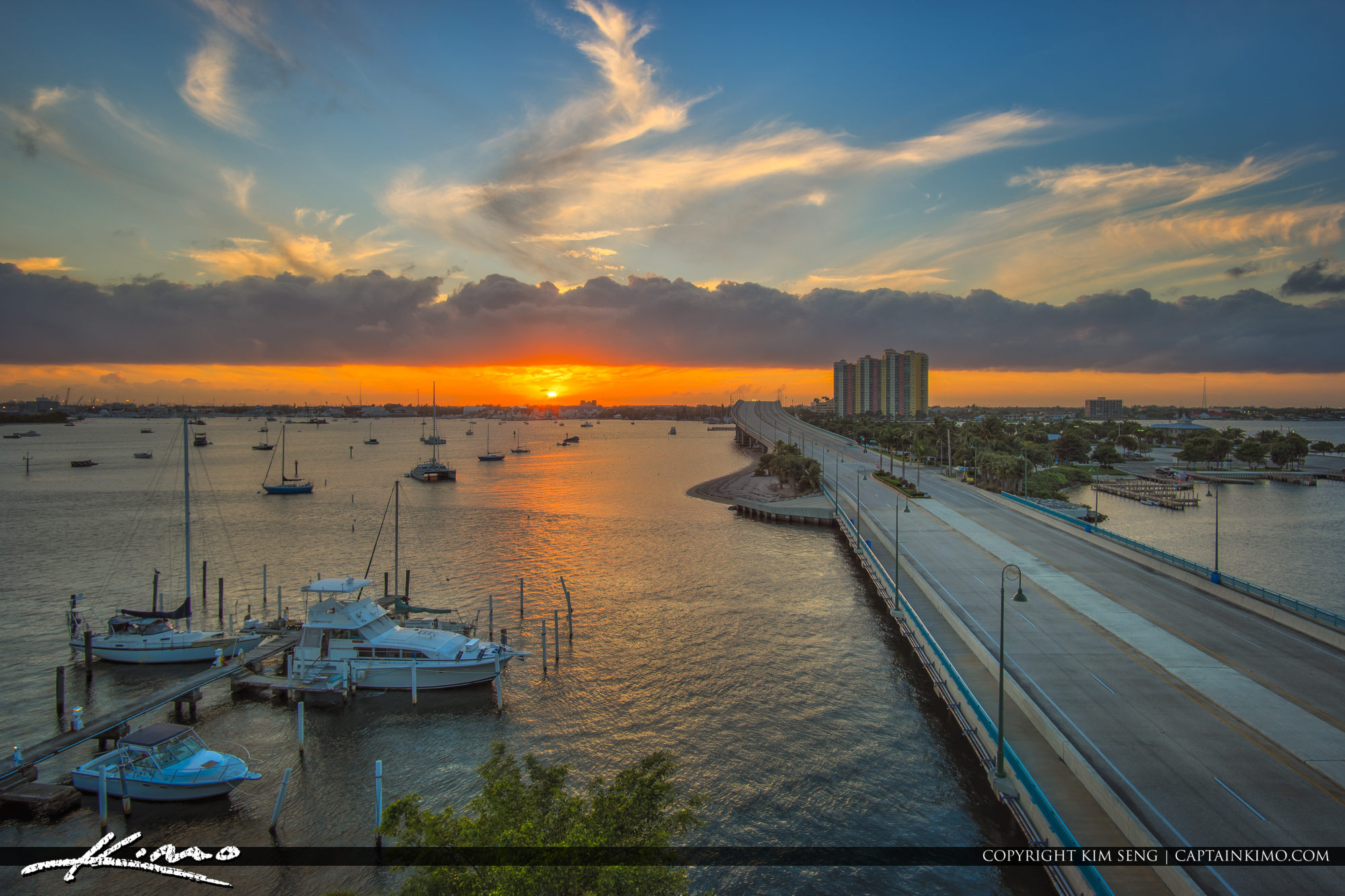 Singer Island Sunset Over Riviera Beach HDR Photography by Captain Kimo