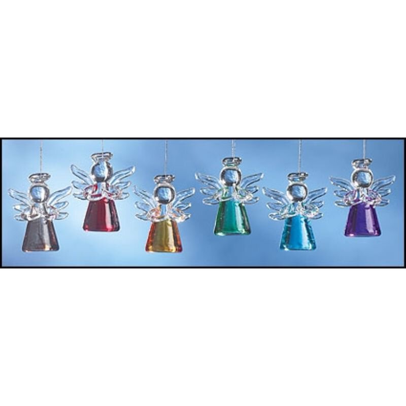 Mini Colored Glass Angel Ornament Assortment, Gifts Autom