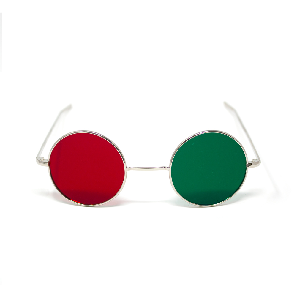 Reversible Metal Frame Glasses Red/Green, Red/Blue & Lensless