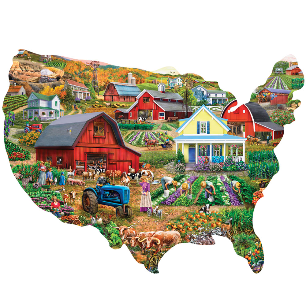 Farm Country USA 750 Piece Shaped Puzzle Bits and Pieces