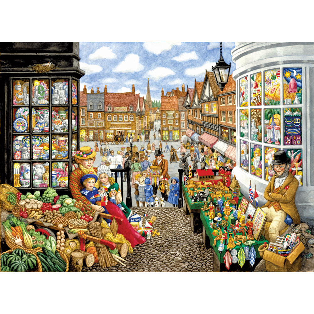Alphabet Victorian Market 300 Large Piece Jigsaw Puzzle Bits and Pieces