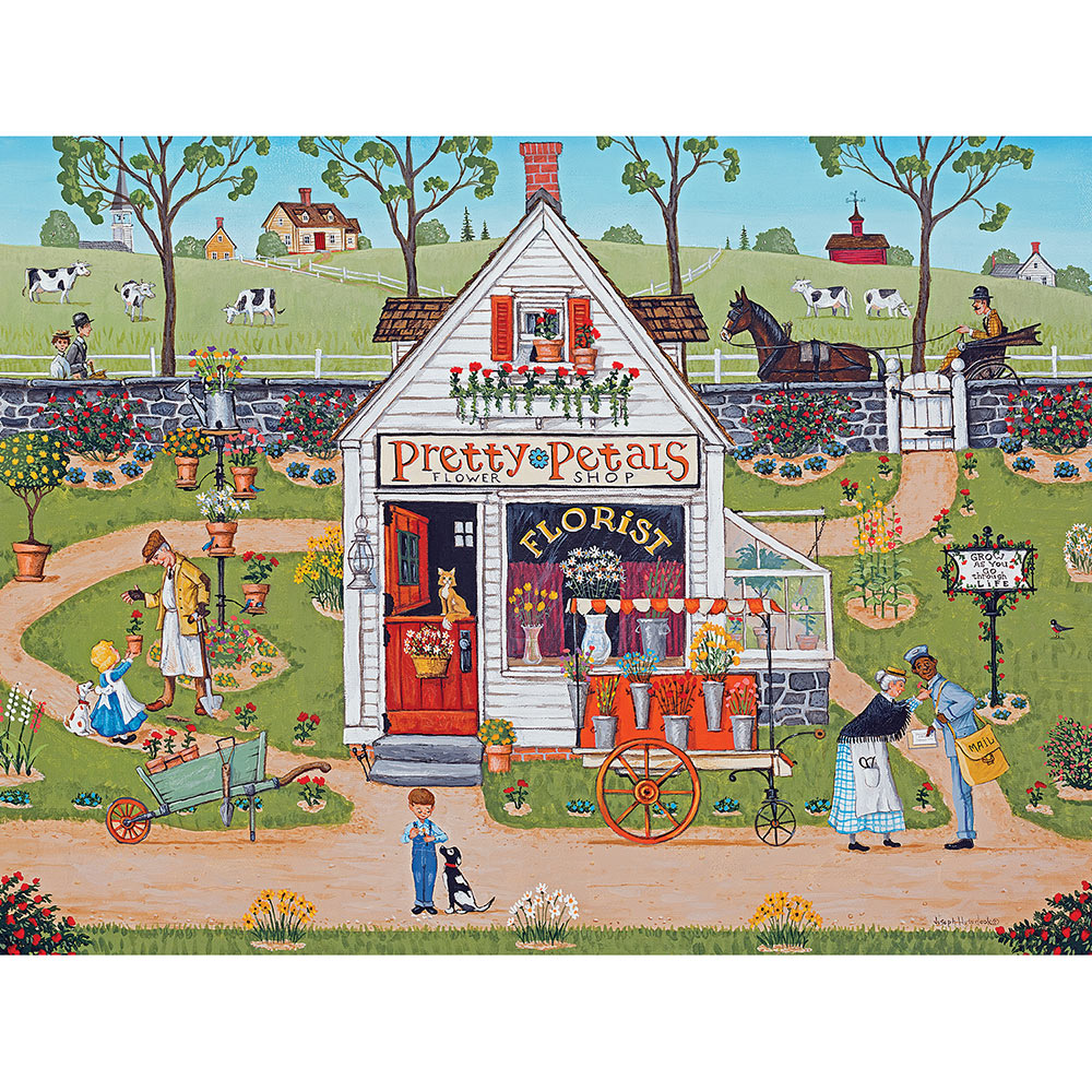 Pretty Petals Flower Shop 300 Large Piece Jigsaw Puzzle Bits and Pieces