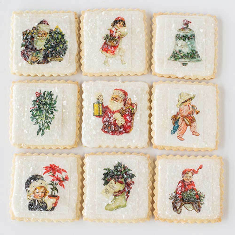 Joyful Christmas Miniatures Wafer Paper, Fancy Flours