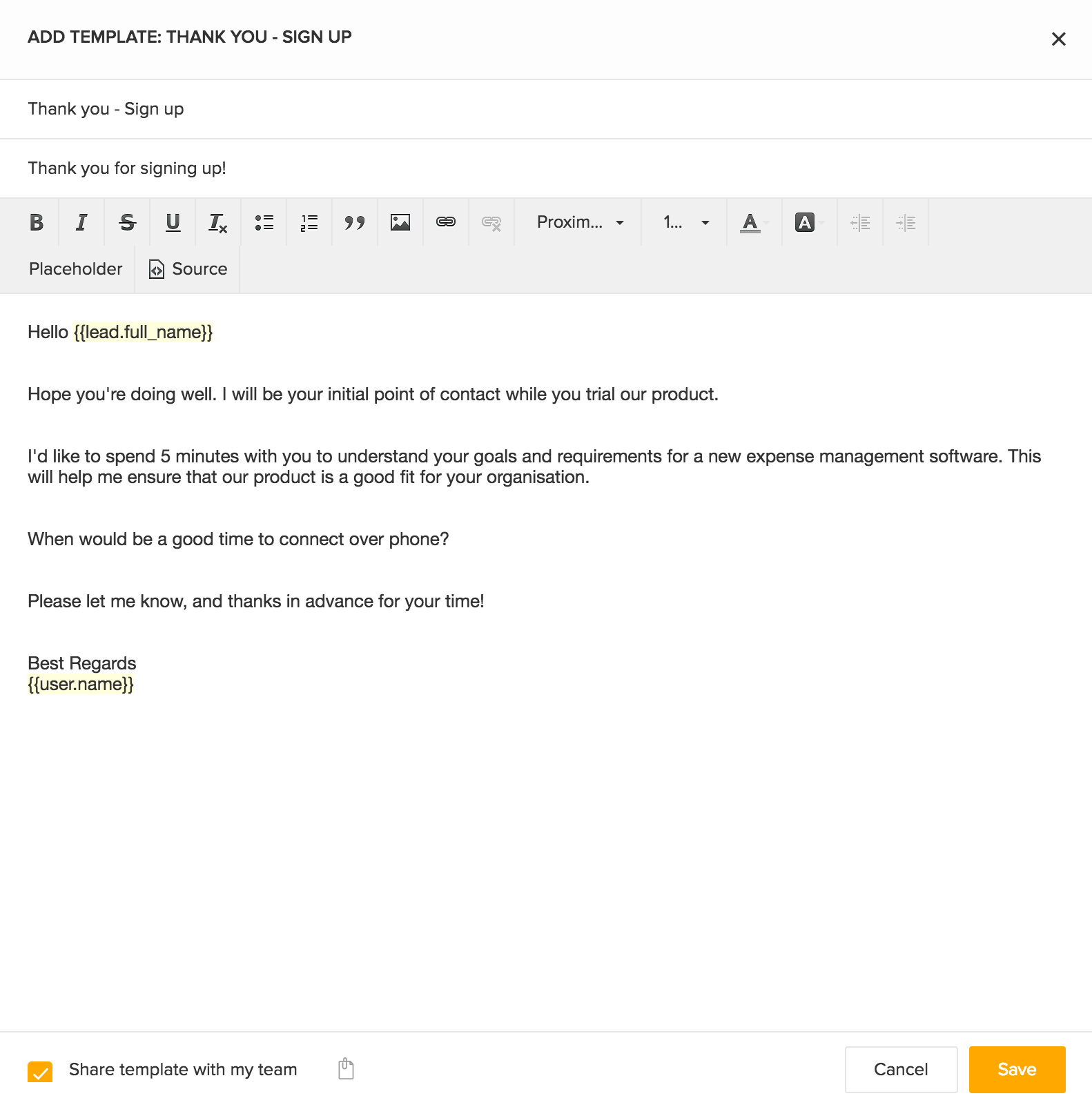 Creating email templates in Freshsales Freshsales