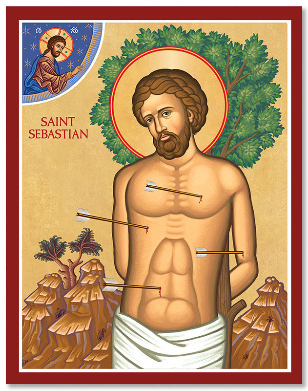 Men Saints Saint Sebastian Icon Monastery Icons