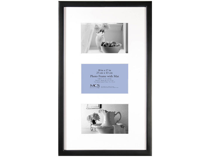 MCS 10x17 East Village Collage Frame with Three 4x6 Openings Black FRMSewnPhotoAlbumCutout