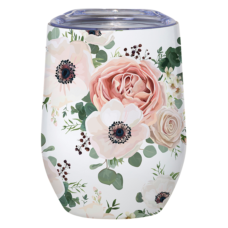 Wine Tumbler Floral, Drinkware Santa Barbara Design Studio