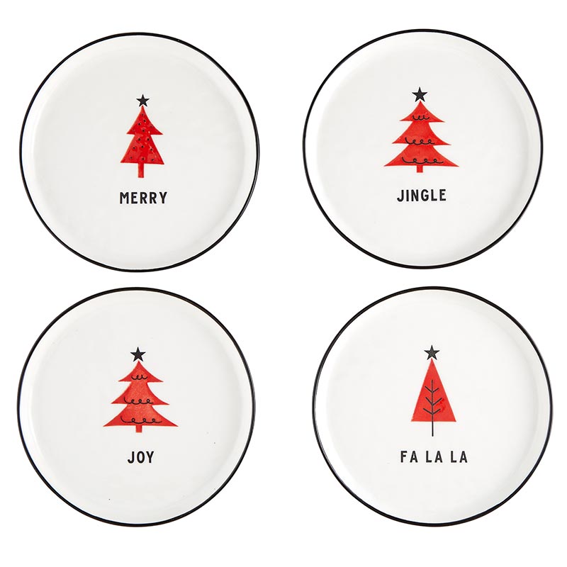 Holiday Appetizer Plates Joy Falala Merry Jingle