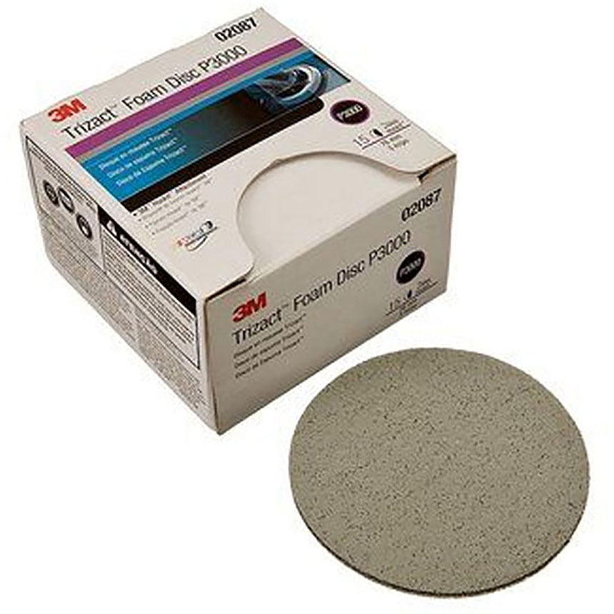 3M™ Trizact Hookit™ 3 Foam Discs P3000 Grit 02087, Orbital Polishers