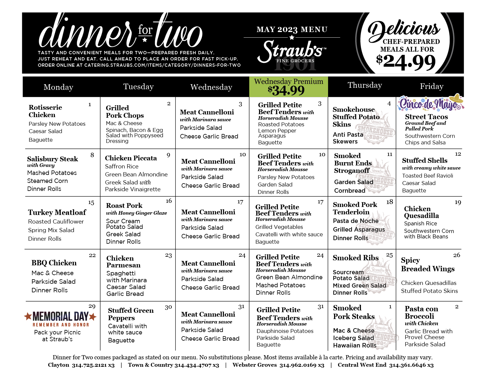 Dinner for Two Straub's St Louis Grocery Store