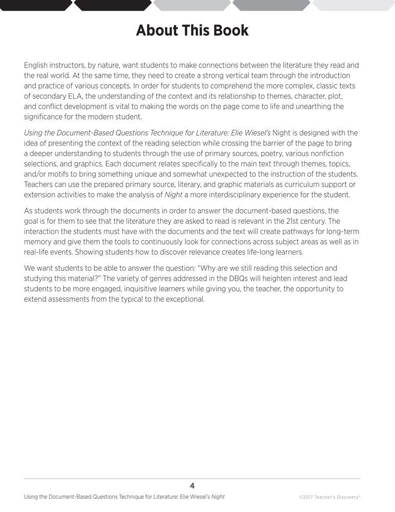 Commonlit Answers Elie Wiesel - Using the Document-Based Questions Technique for ...