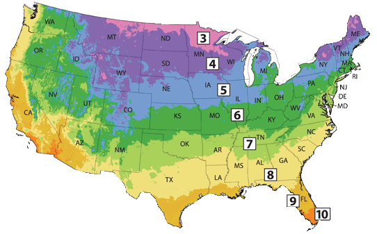 Agriculture Zone By Zip Code USDA Zone Hardiness Map