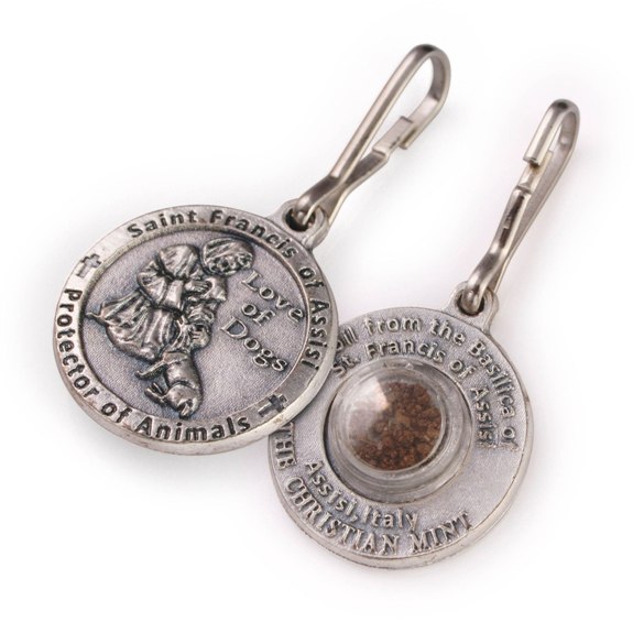 Monastery Greetings St. Francis Medal with Assisi Soil (for dogs