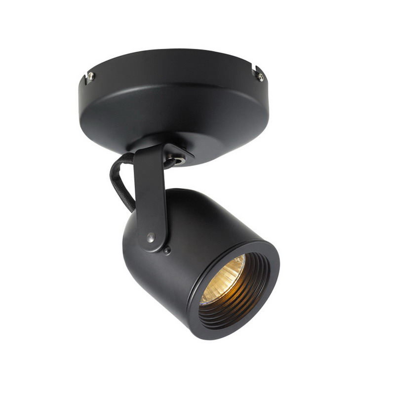 WAC Lighting ME808BK 1Light Halogen Wall/Ceiling Mount Single Spot