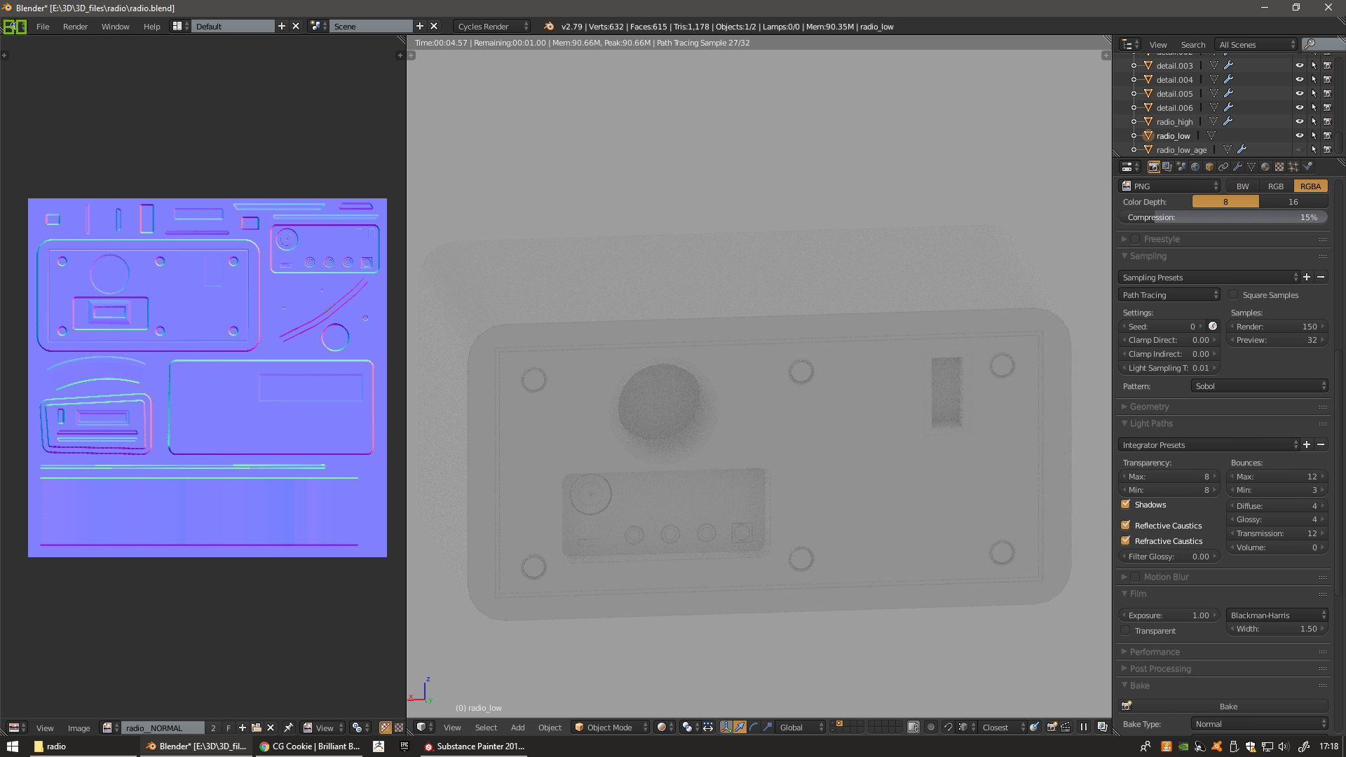 Substance painter normal map problems ( CG Cookie Learn Blender