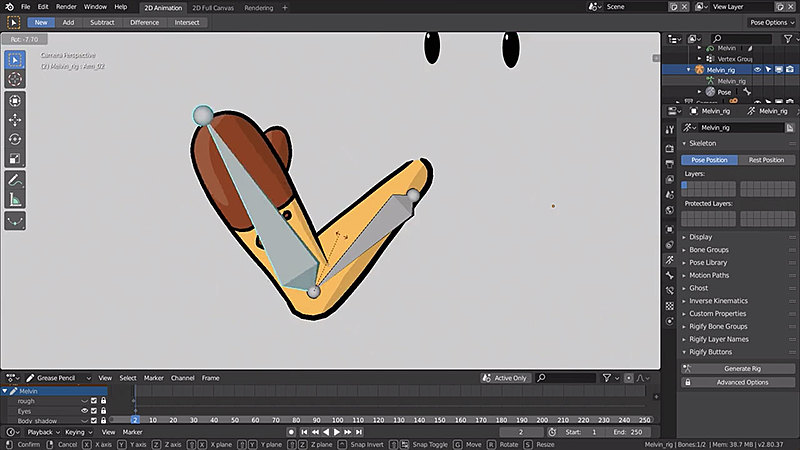 Create Rigged Grease Pencil Animations in Blender CG Cookie