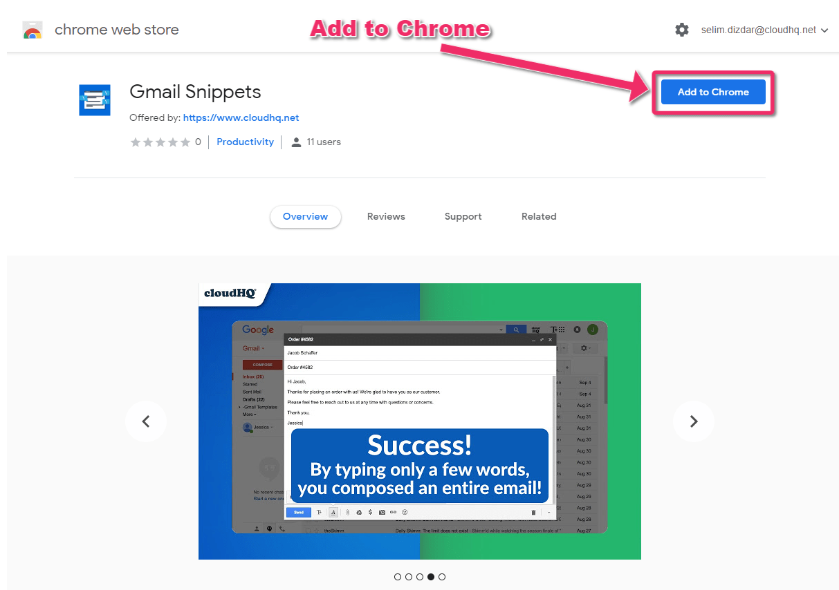 Getting started with Gmail Snippets cloudHQ Support