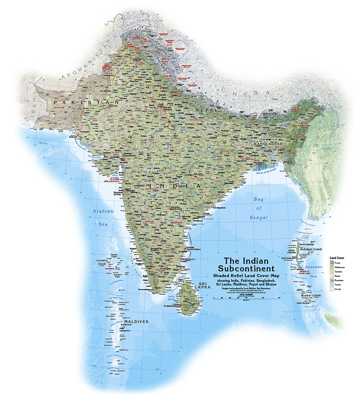 Geographical Map Of Indian Subcontinent Map Of India Subcontinent Maps of the World