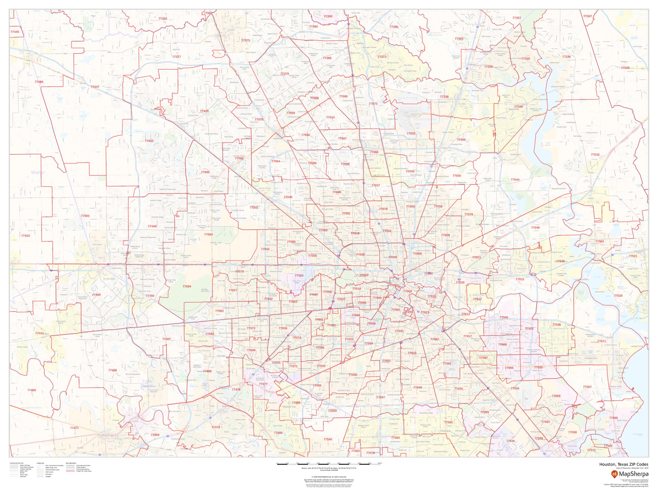 MapSherpa, Houston, Texas ZIP Codes MapSherpa